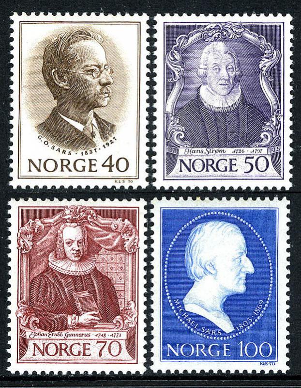 Norway 562-565, MNH. Norwegian zoologists: G.Sars, Strom, Gunnerus, M.sars, 1970