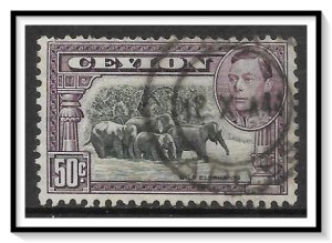 Ceylon #286e Wild Elephants Used