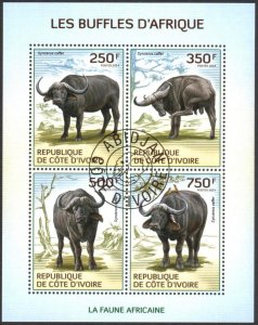 Ivory Coast 2014 Bulls Bisons Sheet Used / CTO