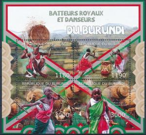 BURUNDI 2012 SHEET bur12509a ROYAL DRUMMERS DANCERS BATTEURS