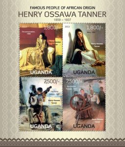 UGANDA - 2013 - Henry Ossawa Tanner - Perf 4v Sheet - Mint Never Hinged