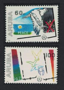 Aruba Dove Bird Intl Peace Year 1986 MNH SG#28-29