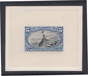 #288-E 5¢ Trans-Mississippi 1898 Bi-Color Large Die Essay FREMONT ON ROCKY MTN