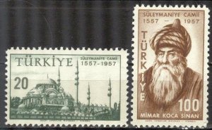 Turkey 1957 Suleymaniye Mosque Mi.1528/9 MNH