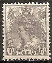 NETHERLANDS  67 Mint OG 1898 10c Q. WILHELMINA