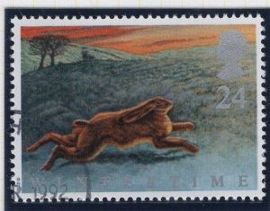 Great Britain   #1422 cancelled 1992   animals in winter