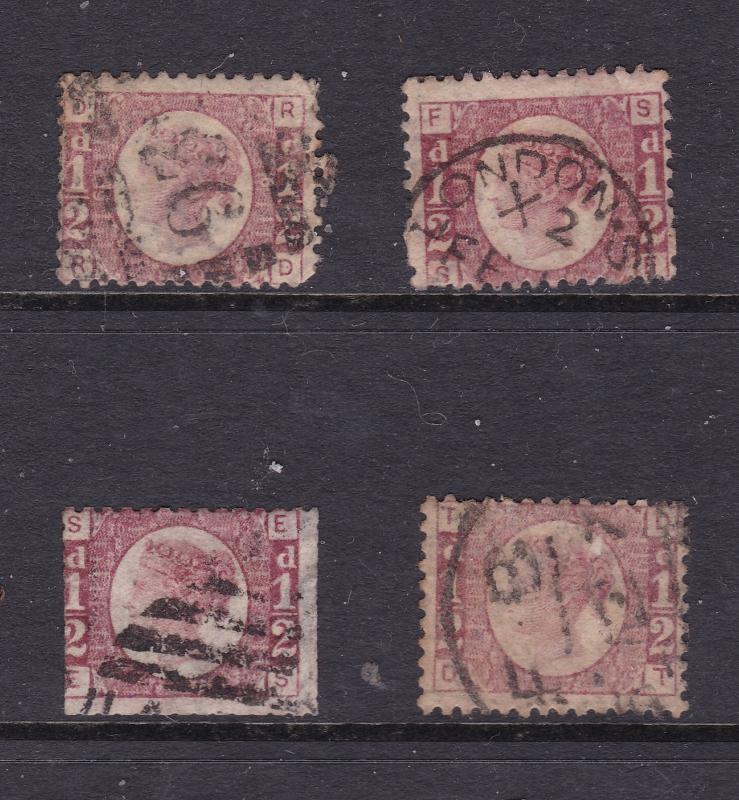 Great Britain x 4 small 0.5d from 1858