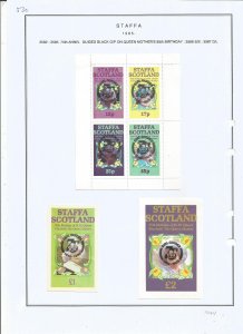 STAFFA - 1985 - Girl Guides Black o/p - Sheets - Mint Light Hinged-Private Issue