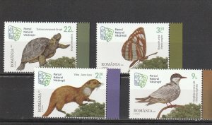 Romania STAMPS 2023 VACARESTI NATIONAL PARK ANIMALS BIRDS MNH POST SET