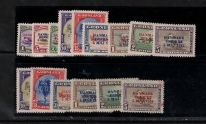 Greenland #19 - #27 & #22a - #27a Very Fine Never Hinged Set With Overprint Vars