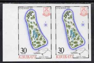 Kiribati 1987 Map 30c (Enderbury and white tern) imperf p...