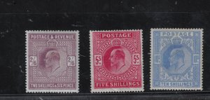 Great Britain #139 #140 #141 Very Fine Mint Original Gum Lightly Hinged