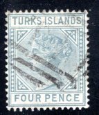 Turks Islands #50 VF,   Used,   CV $3.50   ....    6620004