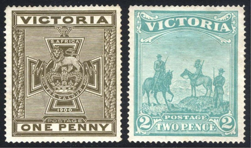 Victoria 1900 1d - 2d Patriotic SG 374-375 Scott B3-B4 MM/MH Cat £355($465)