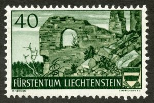 Liechtenstein Scott 144 MNHOG - 1937 40rp Ruin at Schellenberg - SCV $2.10