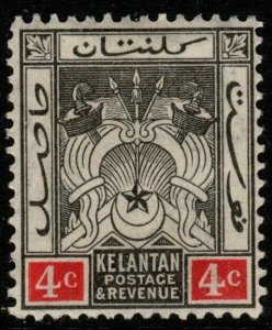 MALAYA KELANTAN SG17 1922 4c BLACK & RED MTD MINT