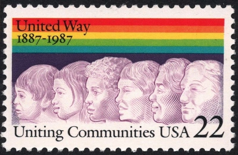 SC#2275 22¢ United Way 100th Anniversary Single (1987) MNH