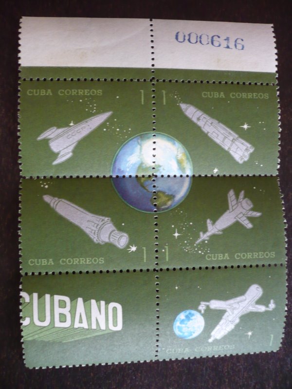 Stamp-Cuba-Scott#862a,867a,872a,877a,882a-Mint Hinged Blocks of 5 Stamps+1 Label