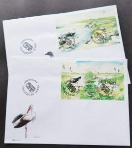 Denmark Migratory Birds 1999 Fauna Duck Wildlife Pond Life (FDC pair)