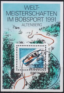 GERMANY BUND [1991] MiNr 1496 Block 23 FB ( O/used ) [01] Sport Plattenfehler