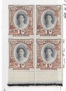 Tonga Sc #79 1sh bottom block of 4 NH VF