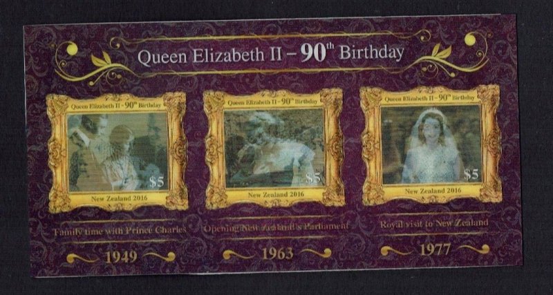 New Zealand: 2016,  Queen Elizabeth, 90th Birthday,   Miniature Sheet,  MNH. 