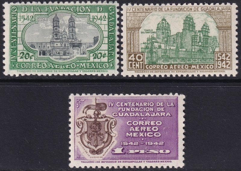 Mexico 1942 Sc C120-2 air post set MH*