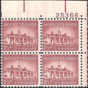 1032 Mint,OG,NH... Plate Block of 4... SCV $1.00