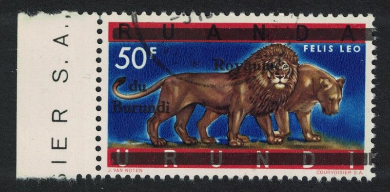 Burundi Lions Ovpt on 50F Margin 1963 Canc SG#25 MI#24 I SC#24 CV£11.-