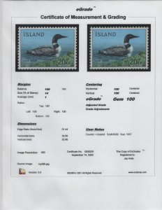 Iceland Scott #388 OG MNH eGRADED With Certificate Gem 100