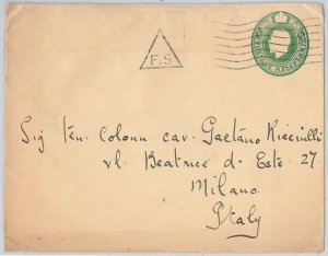 42211 -  GB  - POSTAL HISTORY:  PRIVATE  STATIONERY COVER  to ITALY - GEORGE V