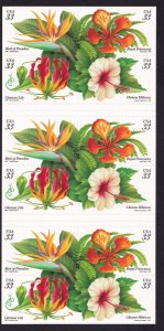 Scott #3313b Tropical Flowers Booklet of 20 Stamps - MNH P#S62544
