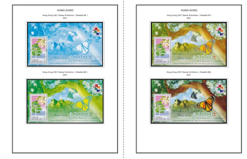 COLOR PRINTED HONG KONG [SAR] 1998-2010 STAMP ALBUM PAGES (156 illustr. pages)