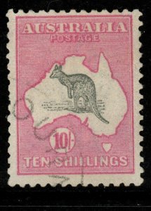 AUSTRALIA SG43 1917 10/= GREY & PINK DIE II FINE USED