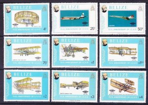 Belize 440-48 MNH 1979 Various Types of Powered Flight Full 9 Stamp Set