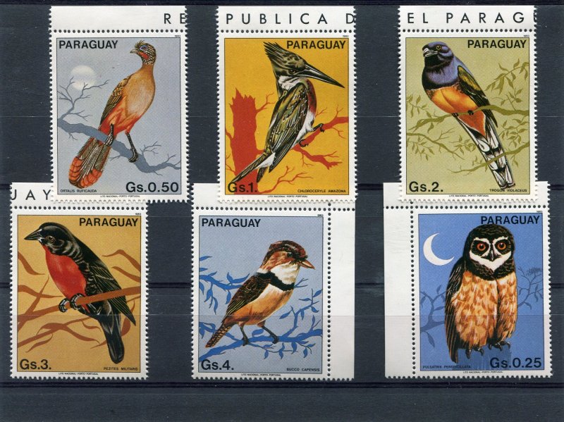 Paraguay 1985 EXOTIC BIRDS set 6 values Perforated Mint (NH)