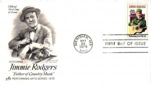 #1755 Jimmie Rodgers Musician - Artcraft Cachet