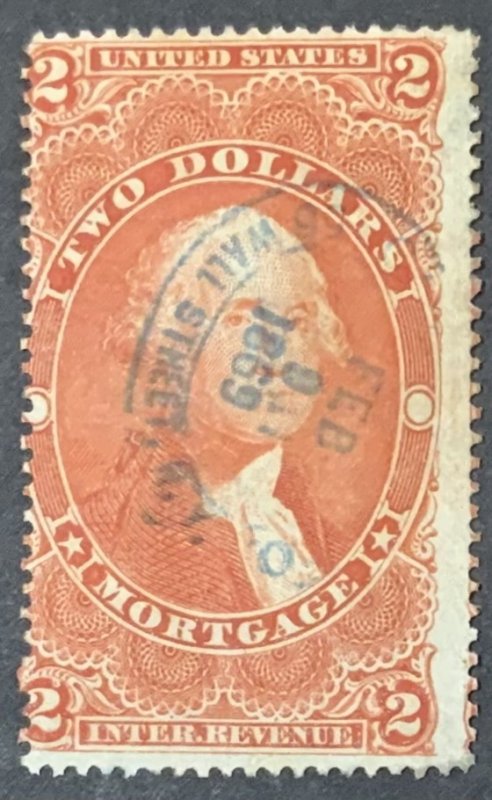 USA REVENUE STAMP 1862-1871 $2 MORTGAGE. SCOTT#R82c