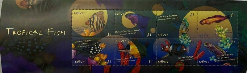 Nevis 2000 - Tropical Fish  - Sheet of Eight   - MNH