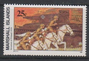 Marshall Islands, 25c Invasion of Poland. (SC# 239) MNH