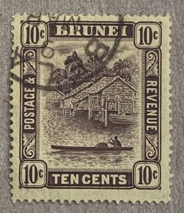 Brunei 1937 10c used with BELAIT village cds. Scott 54, CV $32.50.   SG 73
