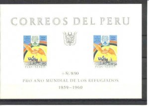 Peru Mi.bl.3 MNH VF s/s Refugees/Birds/Horses