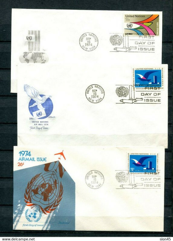 UN 1974 Accumulation 19 First day of issue Covers 11908