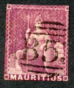 Mauritius SG29a 1d (reissued) Dull Magenta B53 Pmk Cat 180 Pounds 