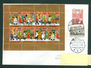 Denmark.  Cover 1983. With Christmas Booklet Panel.Sc.# B.60 + 742.Cancel:24 Dec