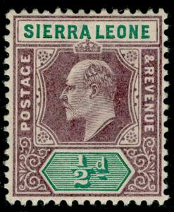 SIERRA LEONE SG73, ½d dull purple & green, NH MINT.