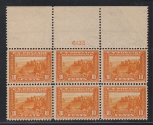 US SCOTT #400 PLATE BLOCK OF 6 MINT-VF-OG-NH W/ PF CERT