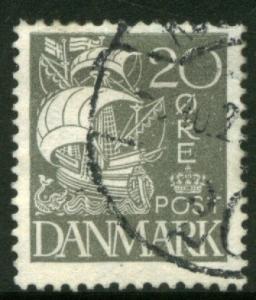 Denmark 193, 20o Sail ship. Used. (351)