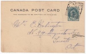 CANADA SQUARED CIRCLE CANCEL POSTCARD LONDON, ONT. FE 9, 93