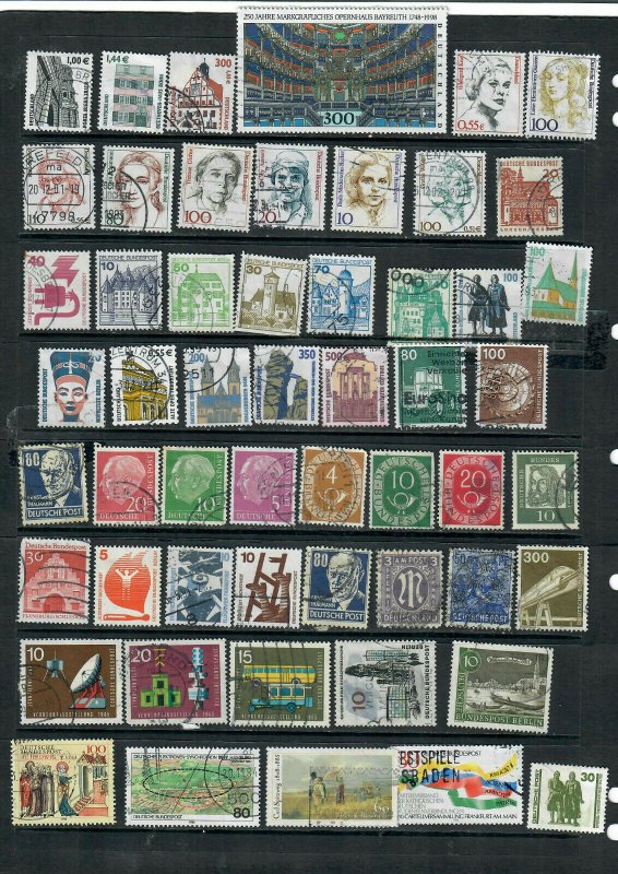 GERMANY  MIX ,53 STAMPS, ALL DIFFERENT,USED, LOT 42